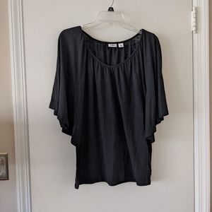 Cato wing sleeve solid black blouse size M